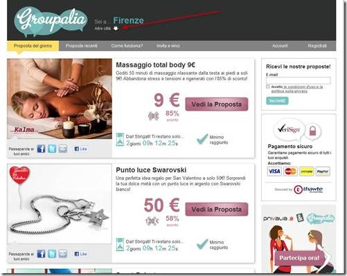 Groupalia coupon non utilizzato