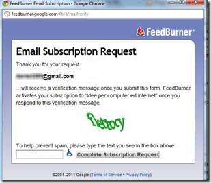 popup newsletter blogger feedburner