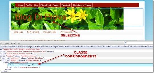 classe di stile per titolo del blog