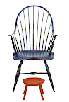 soldier blue over barn red<br />
 stool is barn red