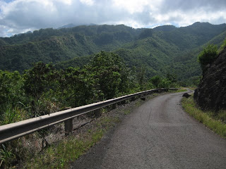looking back down the road