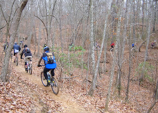 it was cool to see the trail with a long line of riders