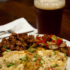 Spinach-Mushroom Enchiladas with Jerusalem Artichoke and Lima Bean Saute & Pot Beans