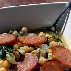 Chickpea Soup With Shredded Kale and Chorizo