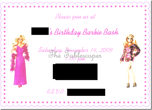 Invite Barbie Party