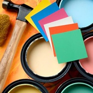 Hammer and paint and supplies
