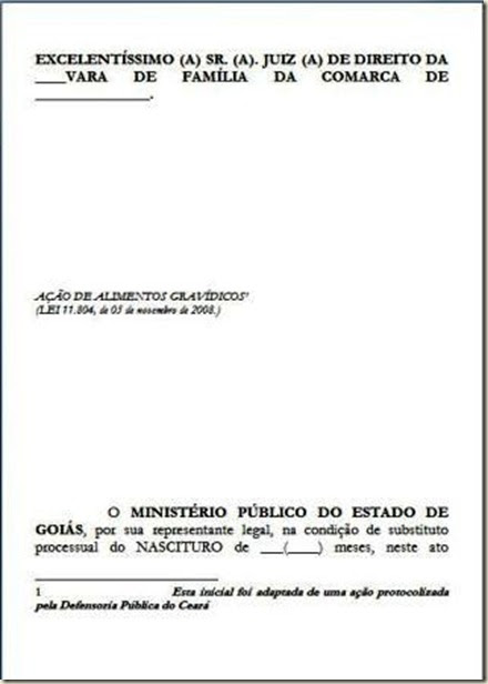 Peticao de revisao de alimentos