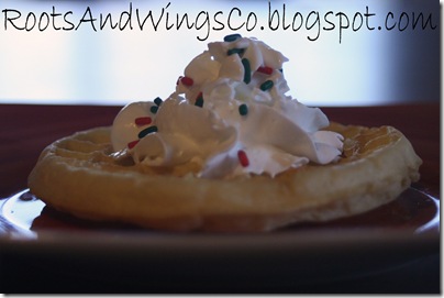 first day of december christmas breakfast waffle whip cream a