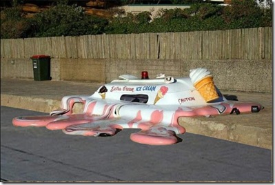 Ice cream truck melted