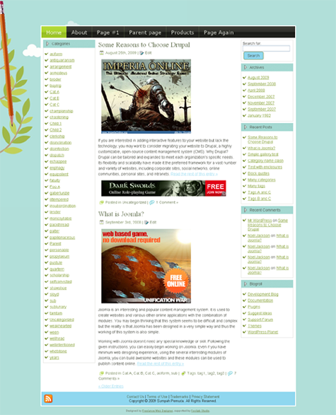 Blue Twits Wordpress Template