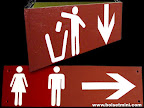Panneaux d'affichage Toilettes et Poubelle