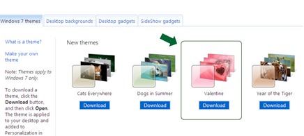 Tema San Valentin para Windows 7