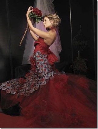 Vestidos de noiva de Cristina Lopes vestido vermelho para casamento estilistas criadores de moda noiva portugueses - casar em Portugal 2010 - 2011