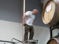 Tomme on the hot liquor tank. (No, we don't know why)