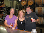 From left: Amy Schlosberg, Beer Moll and Pete Schlosberg (of Pete's Wicked Ale fame) at the Lost Abbey.