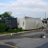 Transport Truck taking the corner way too fast.