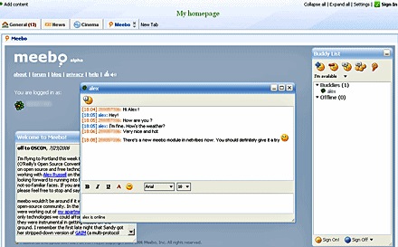 Meebo Connecting AIM, MSN, Yahoo, Facebook, MySpace Messengers