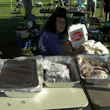 Our selling table (2) - cheesecake under the lid, then fudge, cookies, and other sweets.