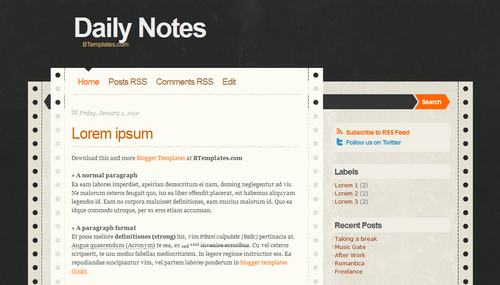 10 teme gratuite pentru Blogger #3 Daily Notes 10 teme gratuite pentru Blogger #3