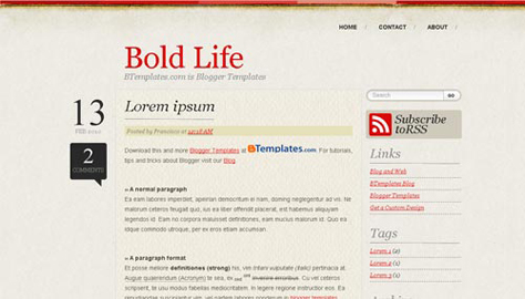 10 teme gratuite pentru Blogger bold life blogger template 10 teme gratuite pentru Blogger #2
