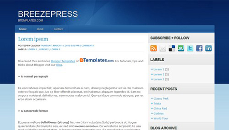 10 teme gratuite pentru Blogger Breezepress 10 teme gratuite pentru Blogger #2