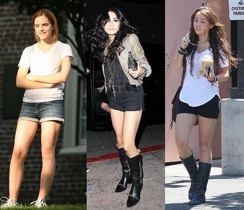 Hot Teens in shorts Emma WatsonVanessa HudgensMiley Cyrus
