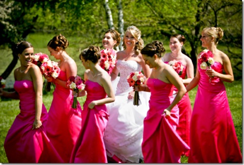 pink and turquoise wedding