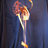 Spire, K.M. Newton, 2003  Medium: wood, paint, cloth   Dimensions: 18 inches wide by 36 inches tall