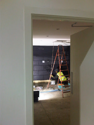 The changing rooms take shape ...