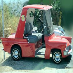 golfing cart old in red color