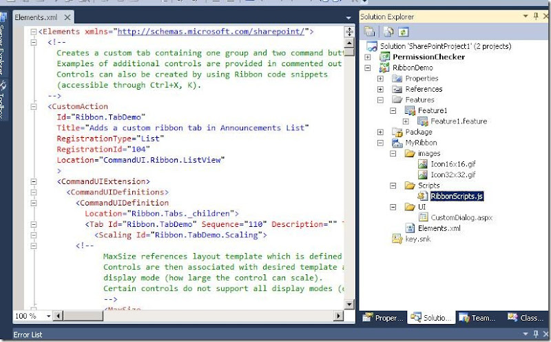 Rapid Development Ribbon in SharePoint 2010(SharePoint 2010 Extensibility Projects: Server Ribbon)