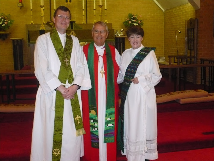 Fr. Bob and Mtr. Lee with Bishop Rayford High