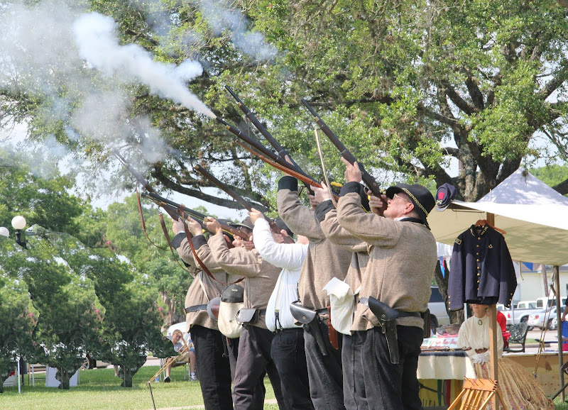 The 11th Texas Cavalry performing their 21 Gun Salute, honoring the Fallen Heroes