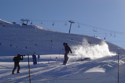 une bosse, au snowpark