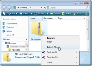 unzip folder