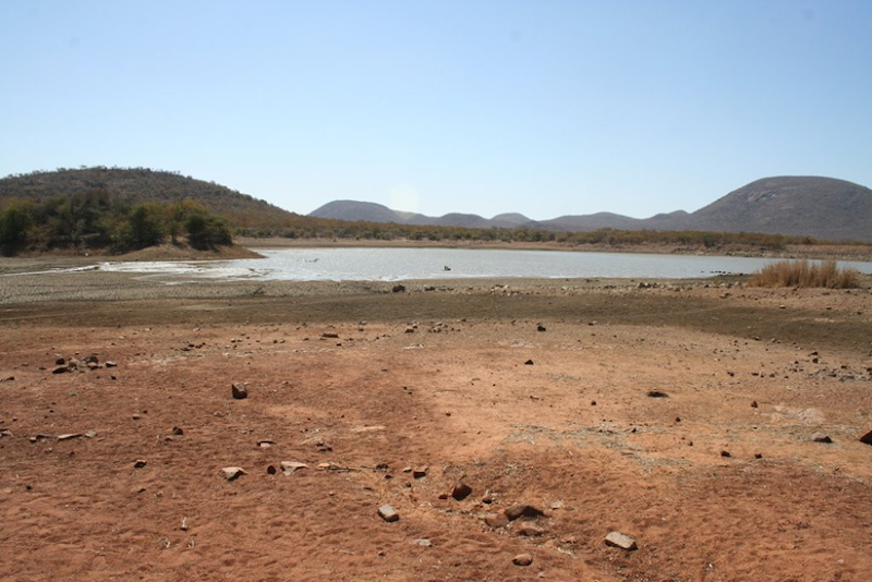 Mokolodi Nature Reserve. Normally this would be a lake not a pond. Robert O'Toole, 2007