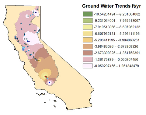 California Groundwater Storage Loss, October 2003 – March 2009. NASA