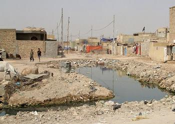 Raw sewage in an unserviced area of eastern Baghdad (Photo by MajorHavoc)