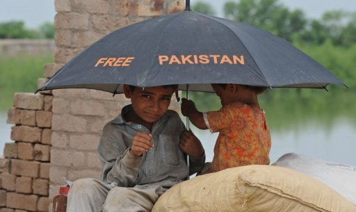 Pakistani children are the hardest hit by the country's worst-ever natural disaster, 16 August 2010. AFP