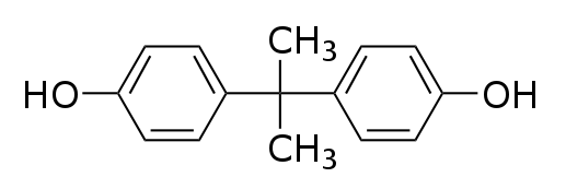 Chemical structure of bisphenol A. Calvero / wikipedia.org