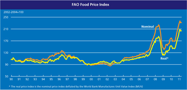FAO Food Price Index, 1990-May 2011. fao.org