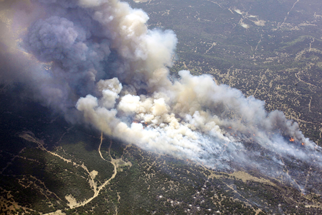 Damage from wildfires can be seen near Possum Kingdom Lake where homes have been destroyed in the recreational area about 70 miles west of Fort Worth, Texas on April 19, 2011. The Dallas Morning News / David Woo / sacbee.com