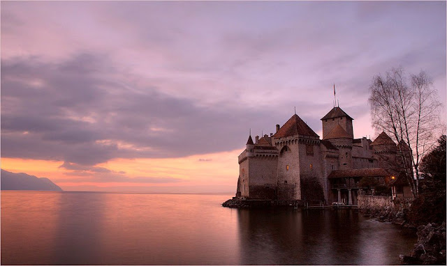 Foto: Impresionante Puesta de sol en el Castillo de Chillon, Suiza