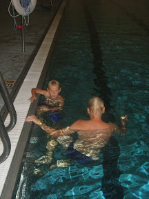 Me and mini-me in the pool