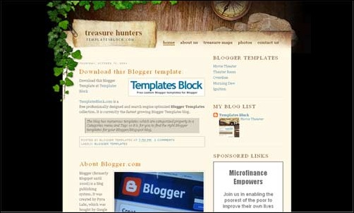 Treasure Hunters blogger template