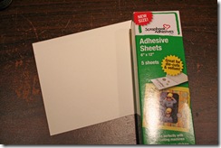 Adhesive sheets to cardstock