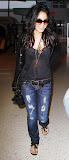 Vanessa Hudgens-- JFK airport NYC-- Wednesday August 18th 2010-- Wildfox skinny jeans in dark rip