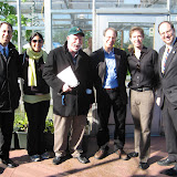 On Friday, October 31st Groundwork Yonkers Executive Director Rick Magder signs official documents to acquire the Science Barge, accompanied by City Council President Chuck Lesnick, Bob Walters of the Beczak, and Groundwork board chair Robert Baron.