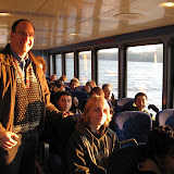 City Council President Chuck Lesnick and Riverside High School students enjoying the beautiful morning sun on the Water Taxi.