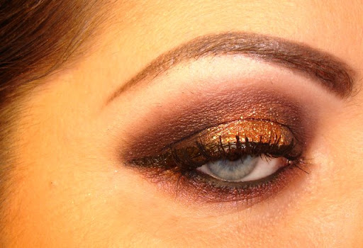 MAC Showstopper on brows with MAC Star Violet on eyes